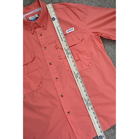 Magellan Outdoor Fish Gear Mens Vented Orange Short Sleeve Shirt Size XL - Picture 10 of 10